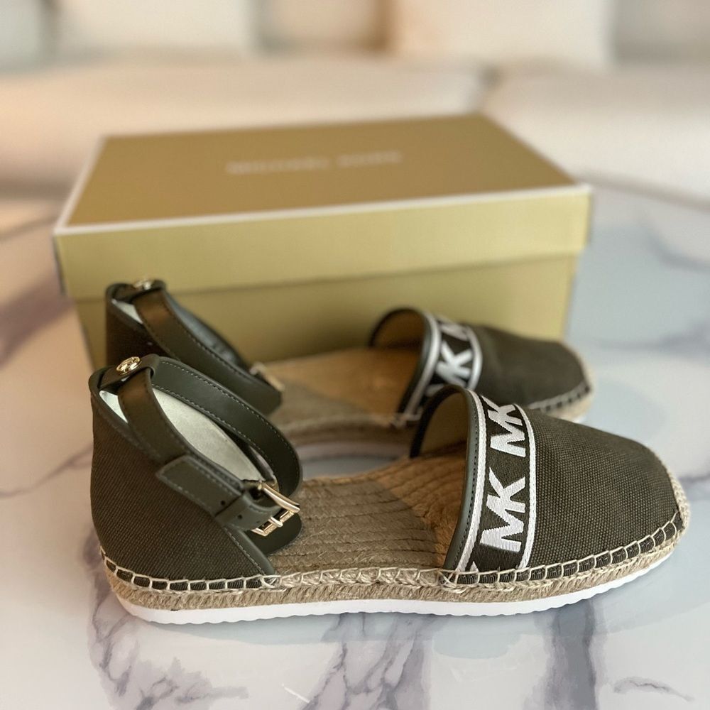 Michael Kors Fawn Espadrille, Heavy Canvas, Olive, 8M - Picture 7 of 7